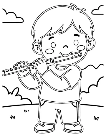 Flute coloring page