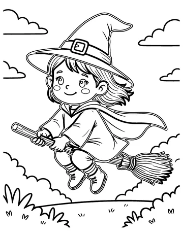 Flying Broom coloring page