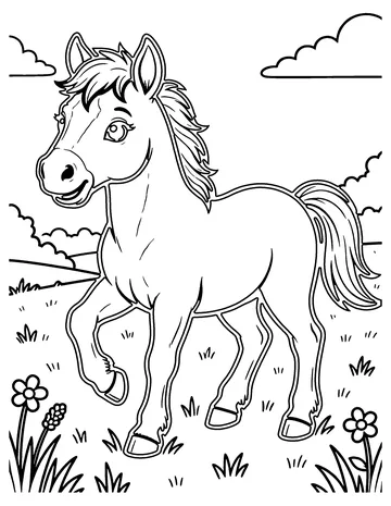 Foal in the Field coloring page
