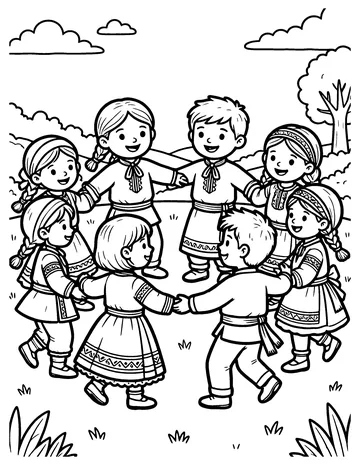 Folk Dance coloring page