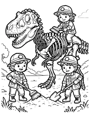 Fossil Dig coloring page