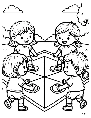 Four Square coloring page
