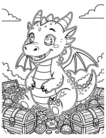Friendly Dragon coloring page