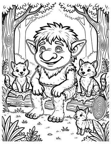 Friendly Forest Troll coloring page