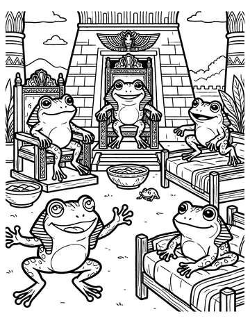 Frogs Everywhere coloring page