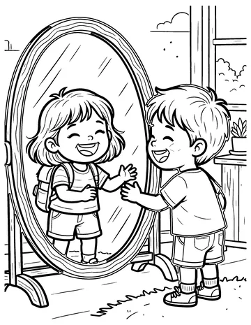 Fun House Mirror coloring page