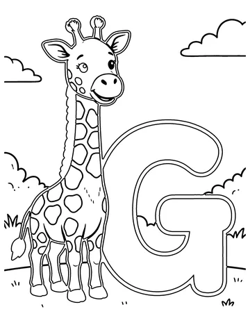 G Is for Giraffe coloring page
