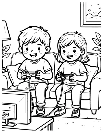 Gaming Buddies coloring page