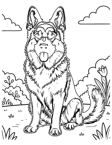 German Shepherd coloring page
