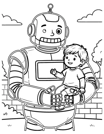 Giant Robot coloring page