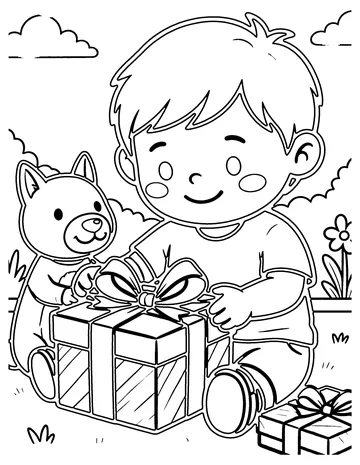 Gift Wrapping coloring page