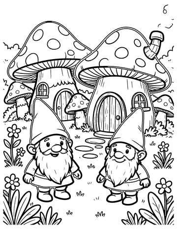 Gnome Village coloring page