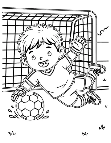 Goalie Save coloring page