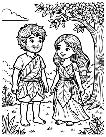 God Makes Eve coloring page