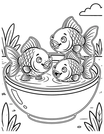 Goldfish Friends coloring page