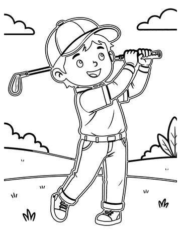 Golf Swing coloring page