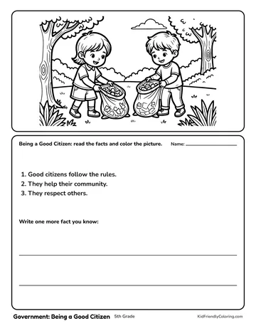 Government: Being a Good Citizen coloring page