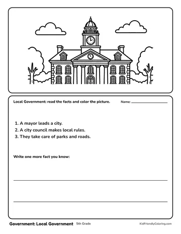 Government: Local Government coloring page