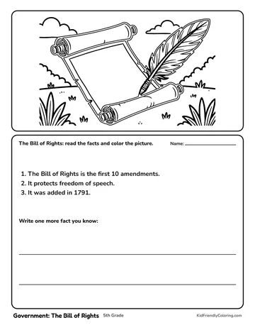 Government: The Bill of Rights coloring page