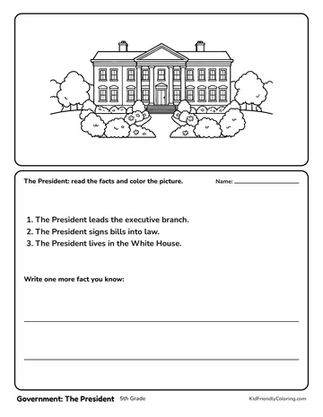 Government: The President coloring page