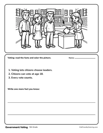 Government: Voting coloring page