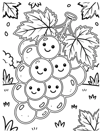 Grapes coloring page