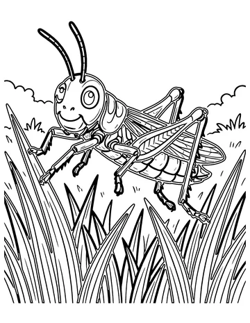 Grasshopper Jump coloring page