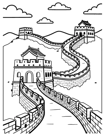 Great Wall of China coloring page