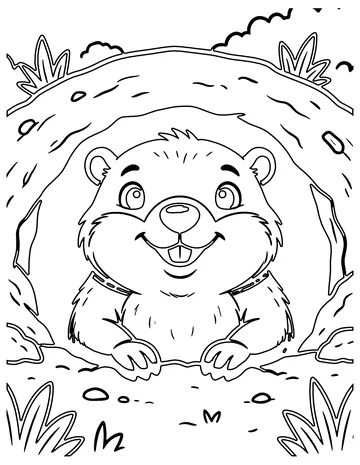 Groundhog Day coloring page