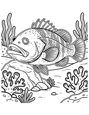 Grouper coloring page