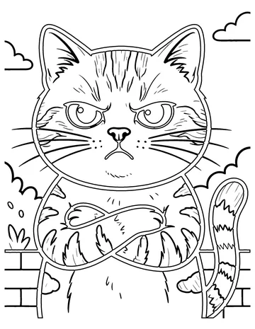 Grumpy Cat coloring page