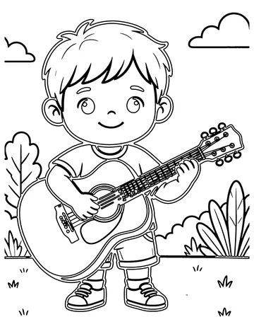 Guitar coloring page