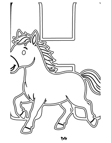 H Is for Horse coloring page