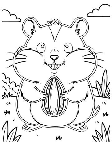 Hamster Snack coloring page