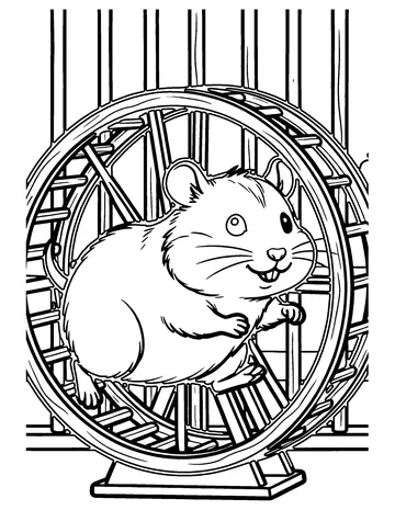 Hamster Wheel coloring page