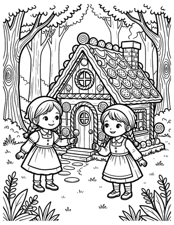Hansel and Gretel coloring page