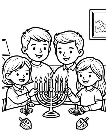 Hanukkah Menorah coloring page