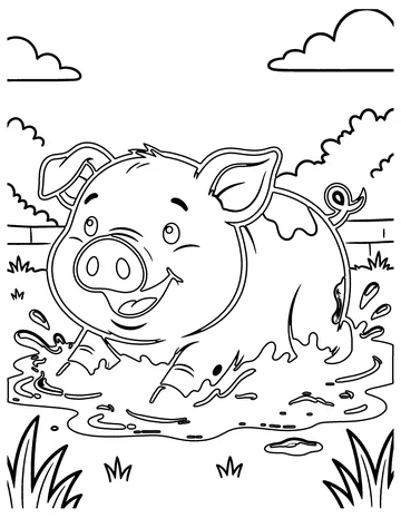 Happy Pig coloring page