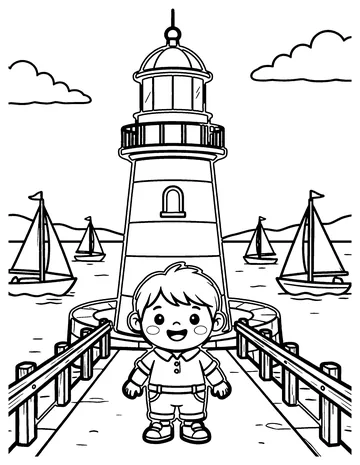 Harbor Lighthouse coloring page