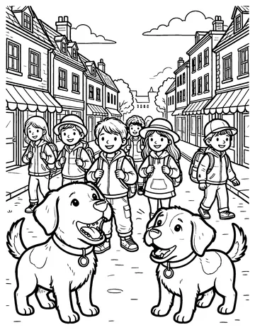Hark, Hark, the Dogs Do Bark coloring page