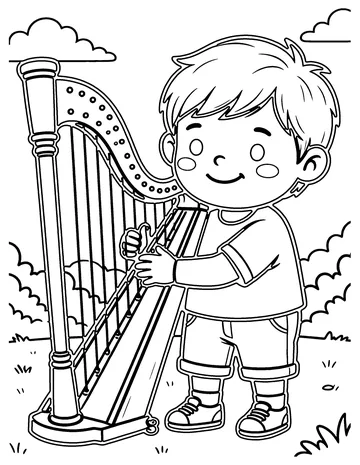 Harp coloring page