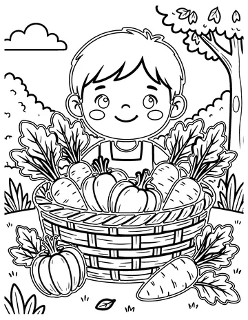 Harvest Basket coloring page