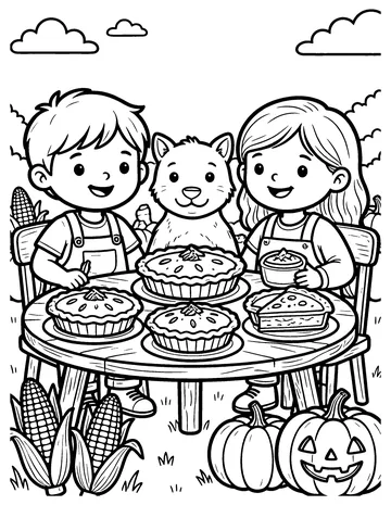 Harvest Table coloring page
