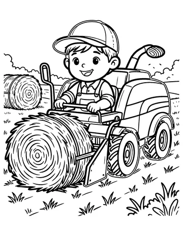 Hay Baler coloring page