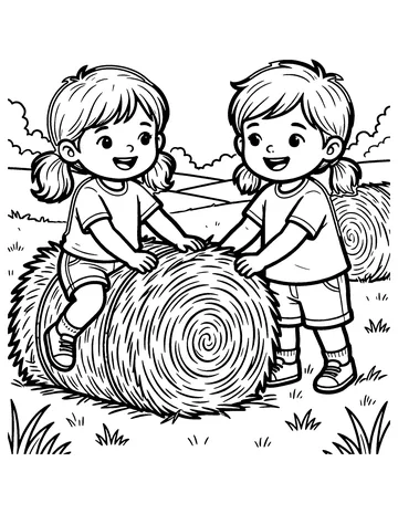 Hay Bales coloring page