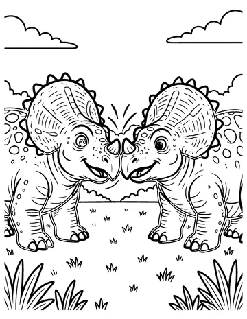 Head-Bumping Buddies coloring page