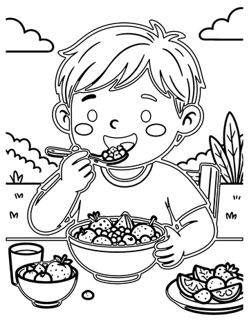 Healthy Breakfast coloring page