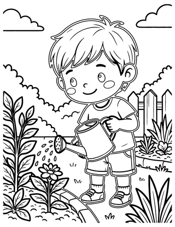 Helping at Home coloring page