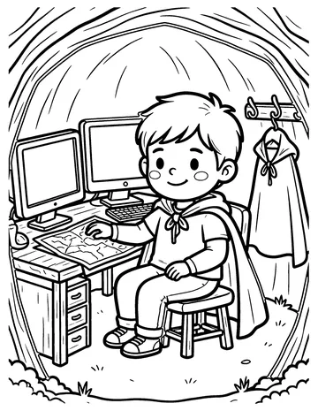 Hero Hideout coloring page