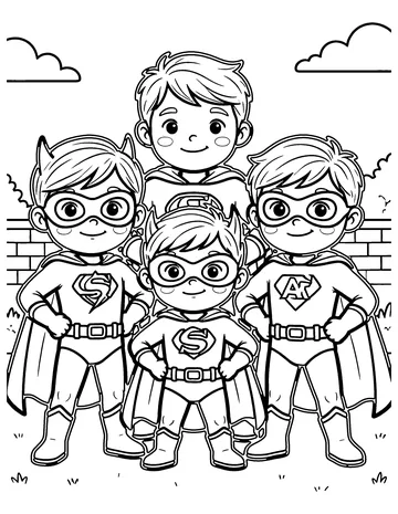 Hero Team coloring page